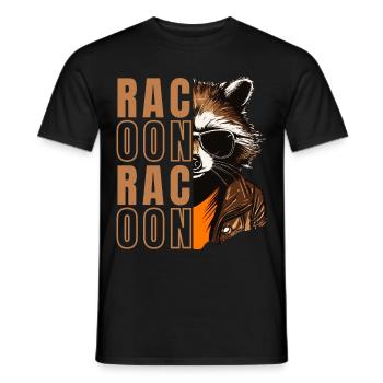 Waschbär mit Sonnenbrille - Männer T-Shirt - Schwarz - Vorne - AI Model Male 178 light (178cm)