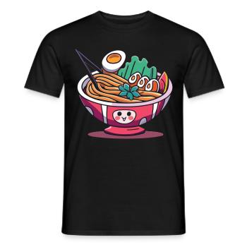 Ramen Magic: Kawaii Graphics pour les amateurs de Ramen - T-shirt homme - noir - Devant - AI Model Male 178 light (178cm)