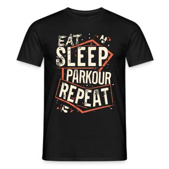 Manger Dormir Parkour Répéter le dicton sportif - T-shirt homme - noir - Devant - AI Model Male 178 light (178cm)