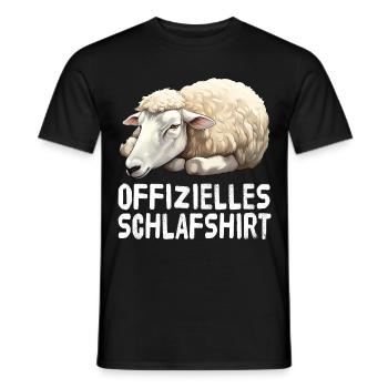Offizieles Schlafshirt Schaf - Männer T-Shirt - Schwarz - Vorne - AI Model Male 178 light (178cm)