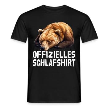 Chemise de sommeil officielle Ours - T-shirt homme - noir - Devant - AI Model Male 178 light (178cm)