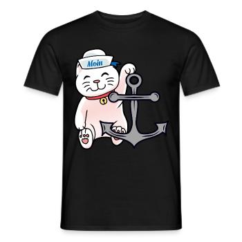 Sailors Cat Cats Sailor Anchor Maritime - T-shirt homme - noir - Devant - AI Model Male 178 light (178cm)
