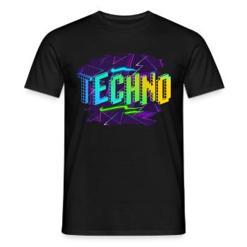 Techno - Men's T-Shirt - black - Front - AI Model Male 178 light (178cm)