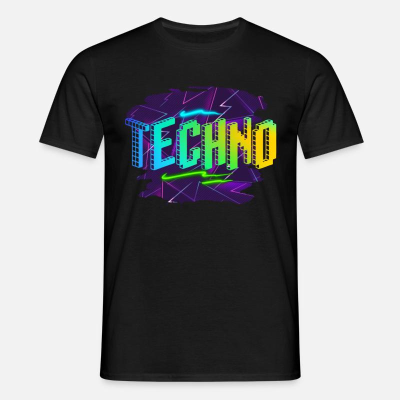 Techno - Männer T-Shirt - Schwarz