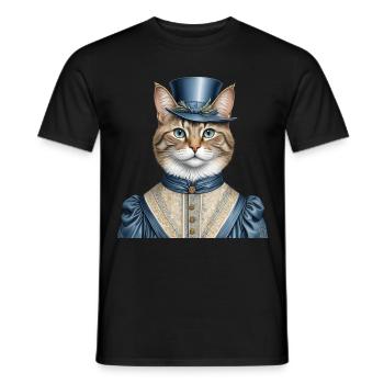 Frau Katze - Männer T-Shirt - Schwarz - Vorne - AI Model Male 178 light (178cm)