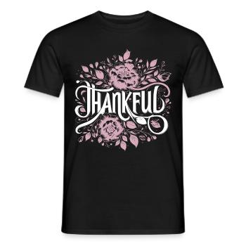 Thankful Grateful Gratitude - Men's T-Shirt - black - Front - AI Model Male 178 light (178cm)