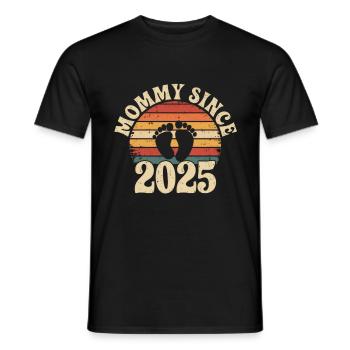Maman depuis 2025 - T-shirt homme - noir - Devant - AI Model Male 178 light (178cm)