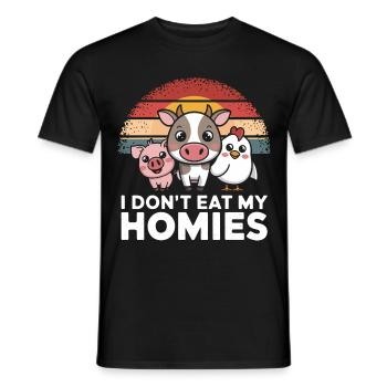 Végétarien Végétalien Végétarien Végétarien - T-shirt homme - noir - Devant - AI Model Male 178 light (178cm)