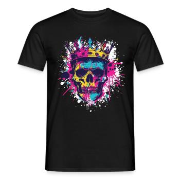 Couronne de crâne de roi - T-shirt homme - noir - Devant - AI Model Male 178 light (178cm)