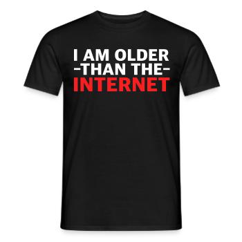 Je suis plus vieux qu’Internet | Dictons amusants - T-shirt homme - noir - Devant - AI Model Male 178 light (178cm)