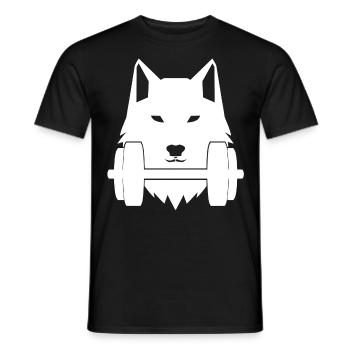 Wolf Dumbbell Gym Training Shirt Cap Gift Idea - Men's T-Shirt - black - Front - AI Model Male 178 light (178cm)