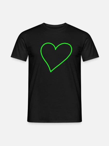 Coeur vert vert vert idée cadeau idée de cadeau - T-shirt homme - noir