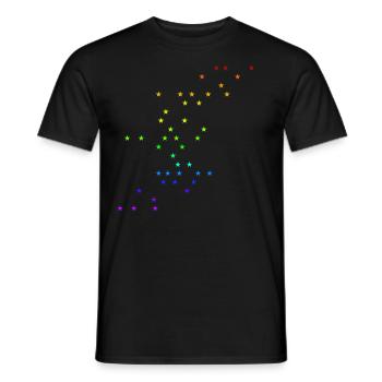 Stars Rainbow Colorful Star Galaxy Gift Idea - Men's T-Shirt - black - Front - AI Model Male 178 light (178cm)