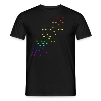 Herzen bunt Regenbogen Farben Geschenkidee - Männer T-Shirt - Schwarz - Vorne - AI Model Male 178 light (178cm)
