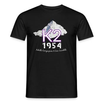 K2 - Men's T-Shirt - black - Front - AI Model Male 178 light (178cm)