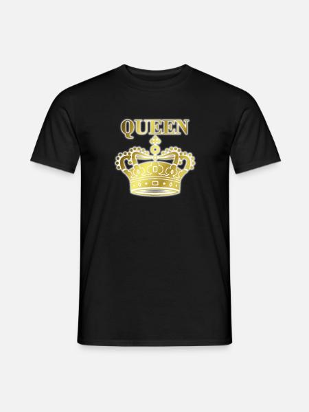Queen crown gold with shadow - Men's T-Shirt - black