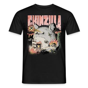 Funny CHINZILLA gift for chinchilla owners - Men's T-Shirt - black - Front - AI Model Male 178 light (178cm)