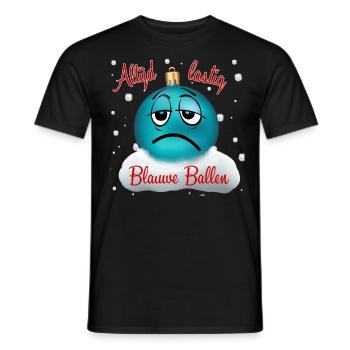 Christmas bad Christmas sweater blue balls - Men's T-Shirt - black - Front - AI Model Male 178 light (178cm)