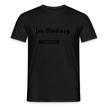 Ich denke, englischer Spruch, Humor, fun - Männer T-Shirt - Schwarz - Vorne - AI Model Male 178 light (178cm)