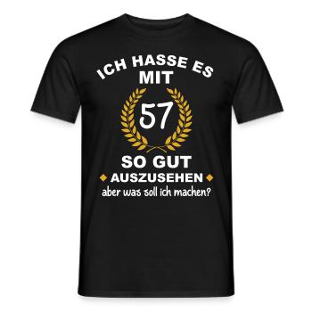 57.Geburtstag - Männer T-Shirt - Schwarz - Vorne - AI Model Male 178 light (178cm)