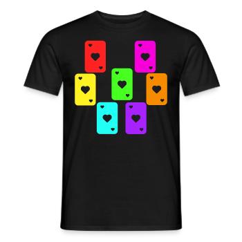 cards - Men's T-Shirt - black - Front - AI Model Male 178 light (178cm)
