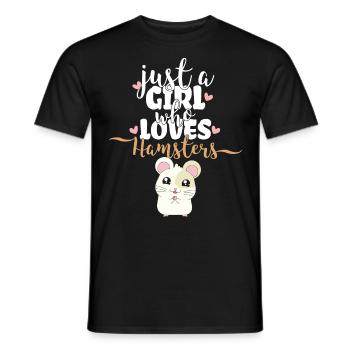 Just A Girl Who Loves Hamsters | Hamster - Männer T-Shirt - Schwarz - Vorne - AI Model Male 178 light (178cm)