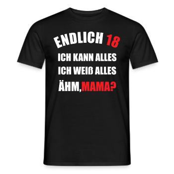 Endlich 18 - Männer T-Shirt - Schwarz - Vorne - AI Model Male 178 light (178cm)