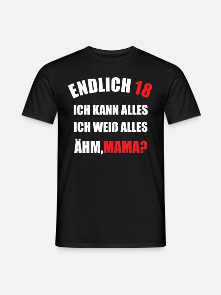 Endlich 18 - Männer T-Shirt - Schwarz