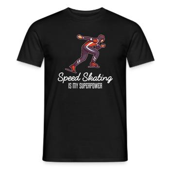 Eisschnelllauf ist meine Supermacht - Männer T-Shirt - Schwarz - Vorne - AI Model Male 178 light (178cm)