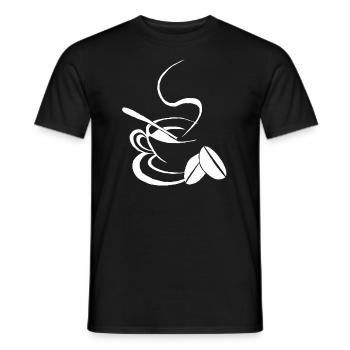 kaffee, milchkaffee, koffein, Sucht, Espresso - Männer T-Shirt - Schwarz - Vorne - AI Model Male 178 light (178cm)