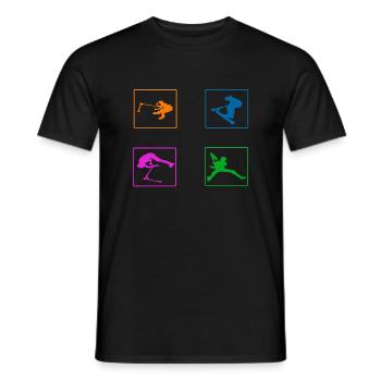 100% customizable 4-color freestyle - Men's T-Shirt - black - Front - AI Model Male 178 light (178cm)