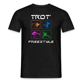 100% customizable 4-color freestyle - Men's T-Shirt - black - Front - AI Model Male 178 light (178cm)