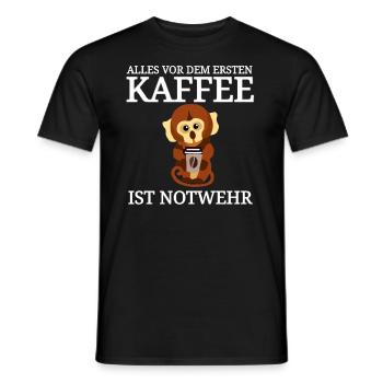 lustiger Kaffee Spruch Käffchen - Männer T-Shirt - Schwarz - Vorne - AI Model Male 178 light (178cm)
