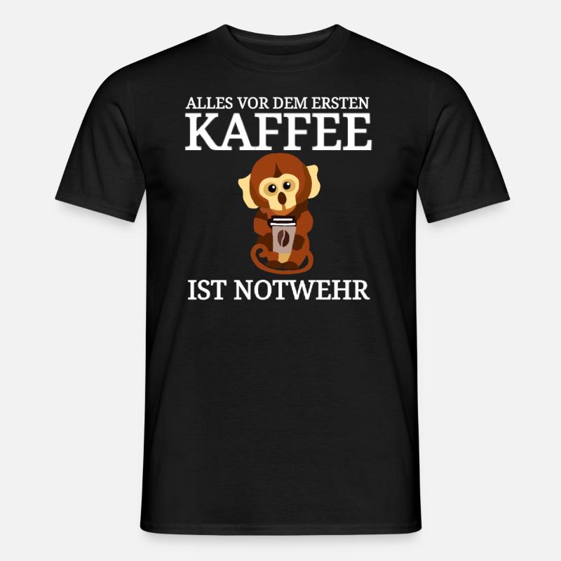 lustiger Kaffee Spruch Käffchen - Männer T-Shirt - Schwarz
