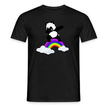 Dabbender Panda Regenbogen Kinder Baby - Männer T-Shirt - Schwarz - Vorne - AI Model Male 178 light (178cm)