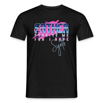 Père pardonne-moi car j'ai SYNTH! - T-shirt homme - noir - Devant - AI Model Male 178 light (178cm)