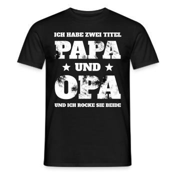 Papa et grand-père fête des pères - T-shirt homme - noir - Devant - AI Model Male 178 light (178cm)