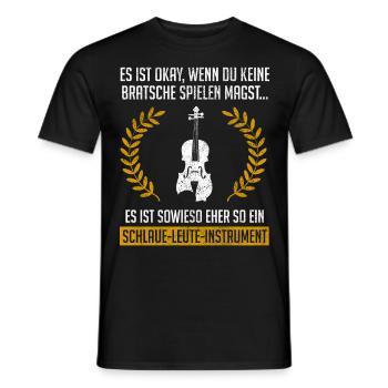 Viola play design for violist bratcher - Men's T-Shirt - black - Front - AI Model Male 178 light (178cm)