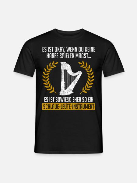 Harfe Spielen Design - Männer T-Shirt - Schwarz