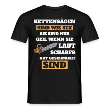 Kettensägen sind wie Sex - Männer T-Shirt - Schwarz - Vorne - AI Model Male 178 light (178cm)