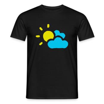 Nuageux soleil nuages ciel été printemps - T-shirt homme - noir - Devant - AI Model Male 178 light (178cm)
