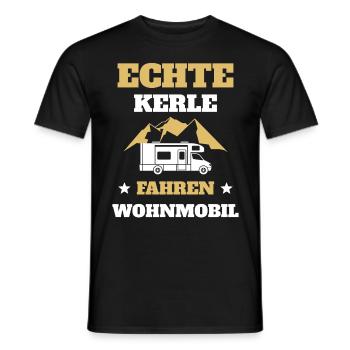 Echte Kerle fahren Wohnmobil - Männer T-Shirt - Schwarz - Vorne - AI Model Male 178 light (178cm)