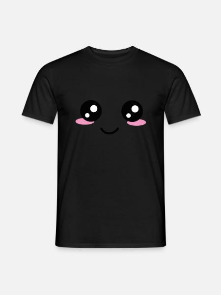 Yeux de visage kawaii - T-shirt homme - noir