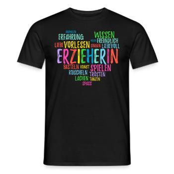 Kindergärtnerin Erzieherin Herz Geschenk - Männer T-Shirt - Schwarz - Vorne - AI Model Male 178 light (178cm)