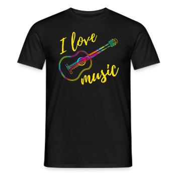 Conception de musique de cadeau de guitare - T-shirt homme - noir - Devant - AI Model Male 178 light (178cm)