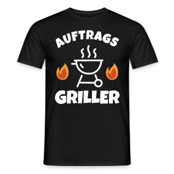 Auftragsgriller - Männer T-Shirt - Schwarz - Vorne - AI Model Male 178 light (178cm)