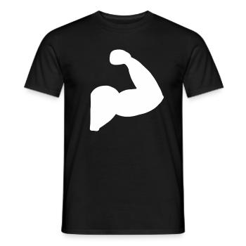 Muscle d'haltérophilie Biceps Bodybuilder Fitness Fit - T-shirt homme - noir - Devant - AI Model Male 178 light (178cm)