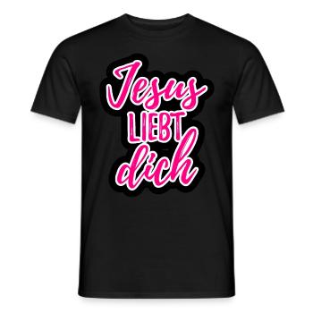 Jesus liebt dich Geschenk - Männer T-Shirt - Schwarz - Vorne - AI Model Male 178 light (178cm)