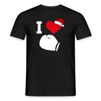 Boxing glove boxing gloves christmas boxing boxer - Men's T-Shirt - black - Front - AI Model Male 178 light (178cm)