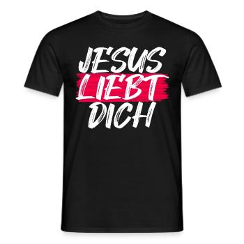 Jesus liebt dich Geschenk - Männer T-Shirt - Schwarz - Vorne - AI Model Male 178 light (178cm)